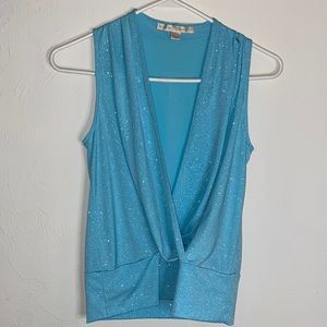 Womens Boston Proper Low Cut Sparkle Dress Top